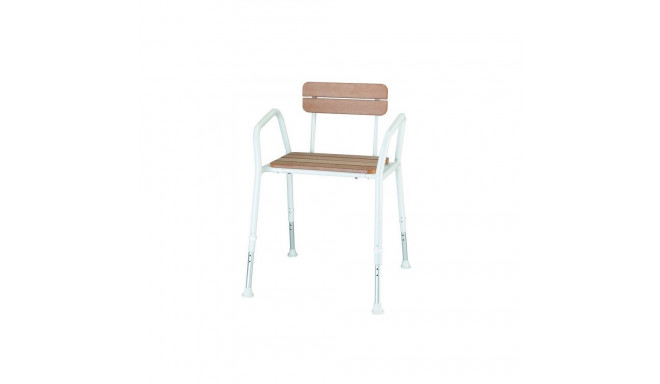 Wooden shower chair with backrest