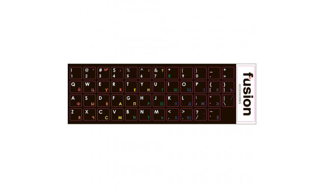 Fusion laminated keyboard stickers RU | ENG rainbow colors