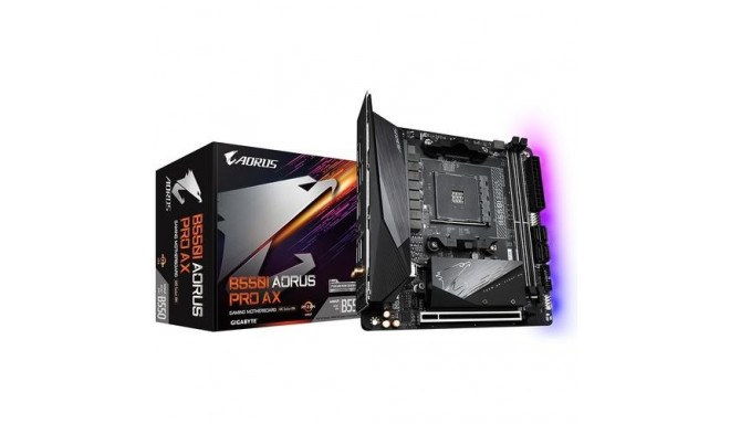 Gigabyte emaplaat B550I Aorus PRO AX Supports AMD Ryzen 5000 Series AM4 CPUs 8 Phases Digital 