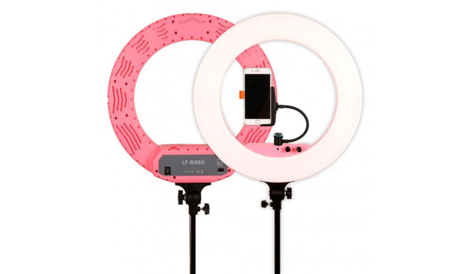 Caruba Round Vlogger 18 inch LED Set PRO met Tas Roze