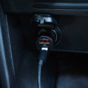 Maxlife MXCC-04 PD QC car charger 1x USB-C 1x USB 20W black + USB-C - USB-C cable 60W