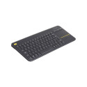 Logitech K400 Plus Keyboard with Trackpad  Wireless  NL  380 g  USB port  Black