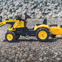 Falk traktor Komatsu kopa ja käruga, kollane