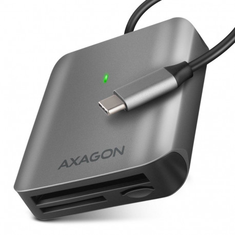 Axagon mälukaardilugeja CRE-S3C, alumiiniumist, kiire USB-C 3.2 Gen 1, 3 pesaga, UHS-II