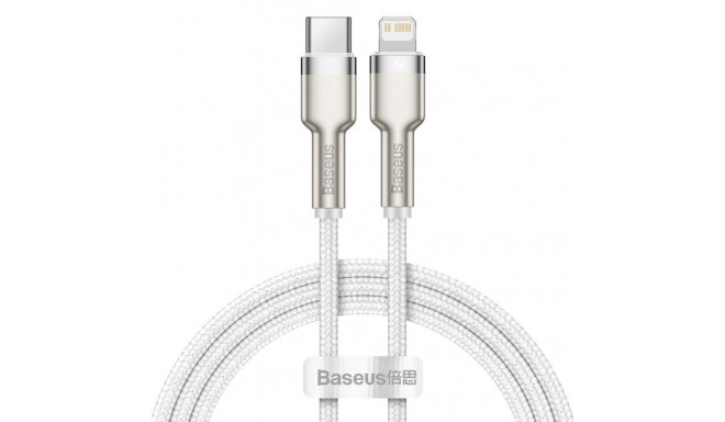 USB-C kaabel Lightning Baseus Cafule, valge, Power Delivery, 20W, 1m