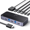 Ugreen CM664 HDMI switch 2v1 KVM switch - černý