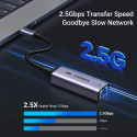 Ugreen CM648 adaptér USB-C na RJ45 Ethernet 2.5G – šedý