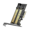 Ugreen adaptér rozšiřující karty PCIe 3.0 x4 na SSD M.2 M-Key / M.2 B-Key černý (CM302)
