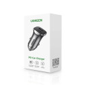 Ugreen rychlá nabíječka do auta USB-A / USB-C 30W PD PPS šedá (CD130)