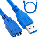 Fusion USB 3.0 pikenduskaabel 1,5m sinine