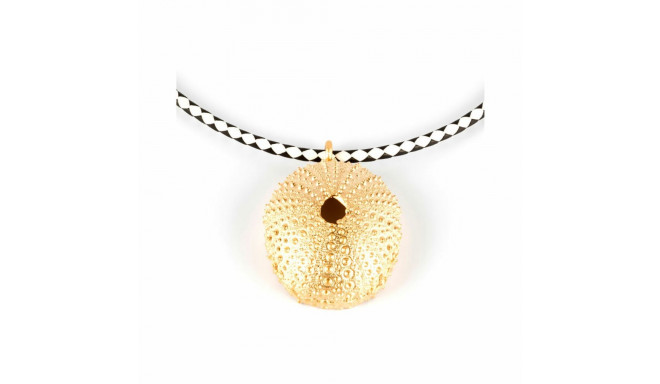 Ladies' Necklace Shabama Trenc Luxe Brass Flash gold-plated Leather 38 cm