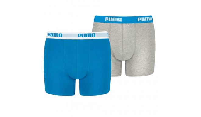 Bokserki dla dzieci Puma Basic Boxer 2P niebieskie, szare 935454 02 164cm