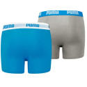 Bokserki dla dzieci Puma Basic Boxer 2P niebieskie, szare 935454 02 140cm