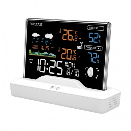 Manta MTO100W WINDY Weather Station with External Sensor (Hygrometer, Barometer, Thermometer), White