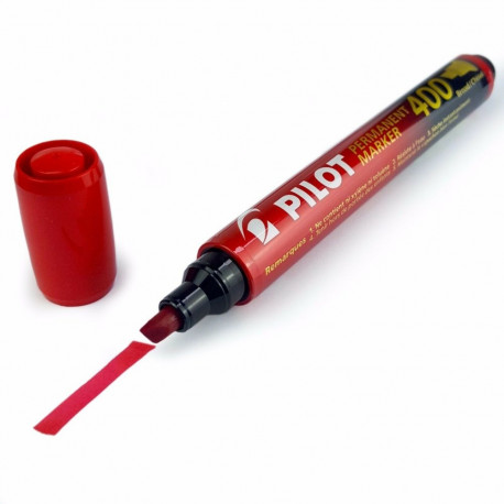PERMANENT MARKER 400 - FINE CHISEL TIP - RED