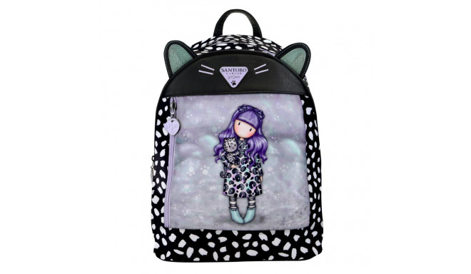 Casual Backpack Gorjuss Smitten kitten Black White (25,5 x 31 x 10 cm)