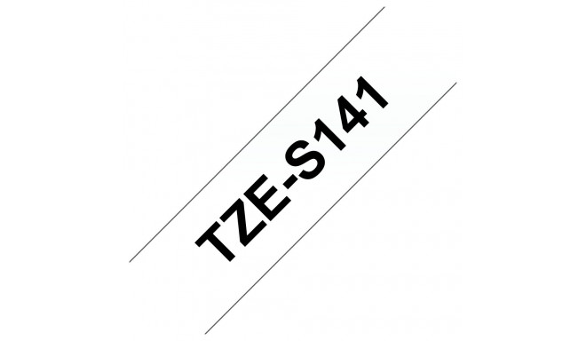 Kleepkirjalint Brother TZE-S141 Strong Adhesive läbipaistev, must tekst, laius 18mm, pikkus 8m