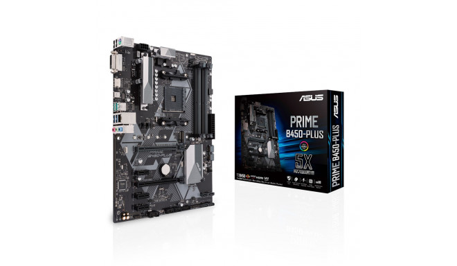 Asus PRIME B450-PLUS Processor family AMD, Processor socket AM4, Memory slots 4, Chipset AMD B, ATX