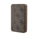Guess 15W kiirlaadimisega 5000mAh Power Bank MagSafe PU nahaga 4G metalllogoga stiilipruun