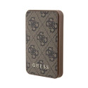Guess 15W kiirlaadimisega 5000mAh Power Bank MagSafe PU nahaga 4G metalllogoga stiilipruun