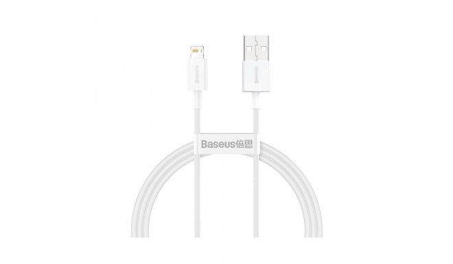 Baseus CALYS-A02 Durable Data & Charging Cable USB QC3.0 2.4A to Lightning 1M White