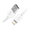 Baseus CALYS-A02 Vastupidav Andme- ja Laadimiskaabel USB QC3.0 2.4A Lightning 1M Valge