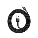 Baseus CALKLF-BG1 Nailonist vastupidav andme- ja laadimiskaabel USB-C QC3.0 2,4A Lightning 1M Must-H