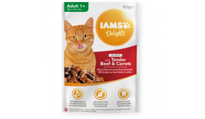 IAMS Delights Adult Beef with carrot in jelly- wet cat food - 85g