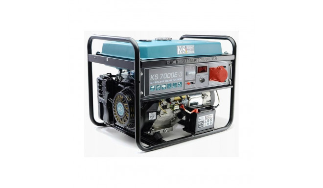 Könner & Söhnen KS 7000E-3 bensiinmootor-generaator 5000 W 25 L must, sinakasroheline