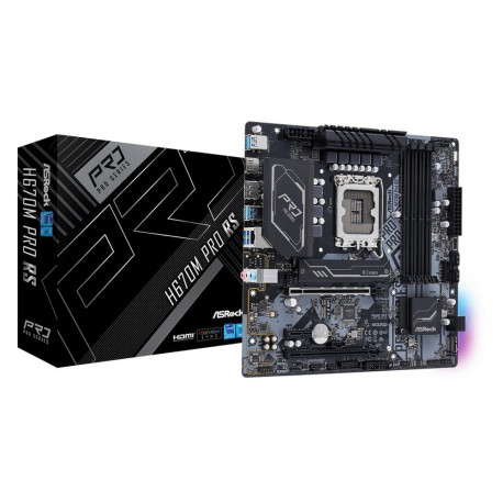 Asrock H670M Pro RS Intel H670 LGA 1700 micro ATX emaplaat