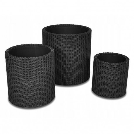 Keter 3-osaline lillepottide komplekt S+M+L, antratsiithall