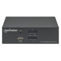 Manhattan DisplayPort 1.2 KVM Switch 2-Port, 4K@60Hz, USB-A/3.5mm Audio/Mic Connections, Cables incl