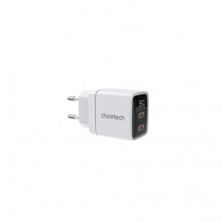 Charger CHOETECH GaN 2xUSB Type-C: 35W, PD