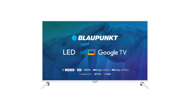 TV 43" Blaupunkt 43UBG6010S 4K Ultra HD LED, GoogleTV, Dolby Atmos, WiFi 2,4-5GHz, BT, valge