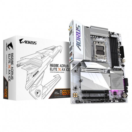 GIGABYTE B650E AORUS ELITE X AX ICE emaplaat - AMD Ryzen 9000 seeria protsessoritele, 12+2+2 faasi V
