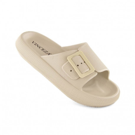 Vinceza W JAN308 beige buckle flip-flops (39)