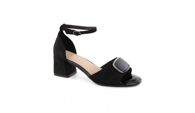 Sergio Leone W SK444A black suede high-heeled sandals (37)