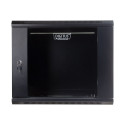 DIGITUS Wall Mount Cabinet 19inch 9U rack 600/600mm glass door black unmounted