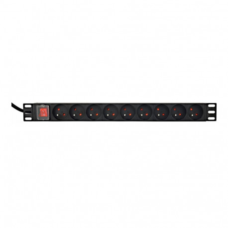 GEMBIRD Power Distribution Unit PDU 9 French Sockets 1U 16A French Plug 2m Cable