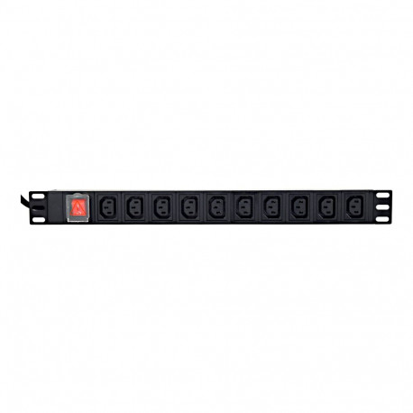 GEMBIRD toitejaotusseade PDU 10 C13-pesa 1U 16A C19-pistik 2m kaabel