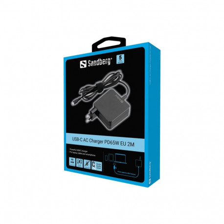 SANDBERG USB-C AC-laadija PD65W EU 2m
