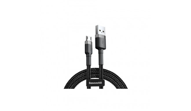 Baseus Cafule kaabel vastupidav nailonist punutud juhe USB | micro USB QC3.0 2.4A 1M must-hall (CAMK