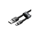 Baseus Cafule kaabel vastupidav nailonist punutud juhe USB | micro USB QC3.0 2.4A 1M must-hall (CAMK