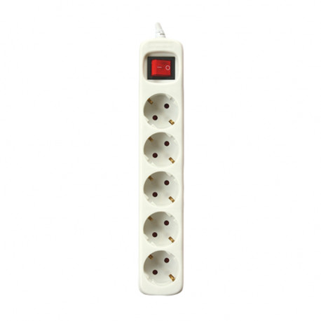 Power Socket - 5 sockets with Switch Silver Electronics - 1,5 m