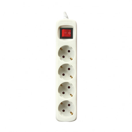 4-socket plugboard with power switch Silver Electronics White - 1,5 m