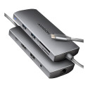AXAGON HMC-8HLSA USB-C 3.2 Gen 1 hub, 3x USB-A + 4K/30Hz HDMI + SD/microSD, GLAN, Audio, PD 100W, 20