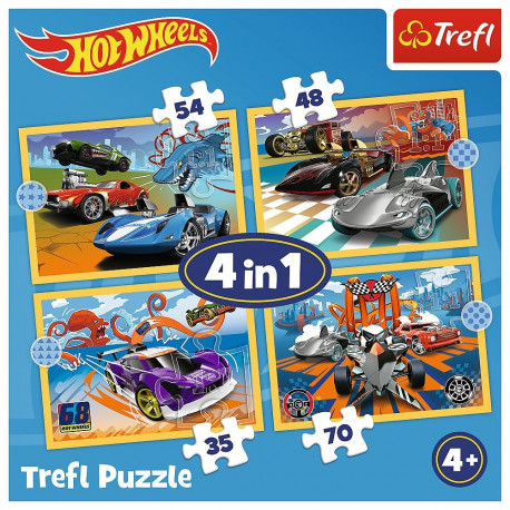 TREFL HOT WHEELS Puzzle 4 in 1 set