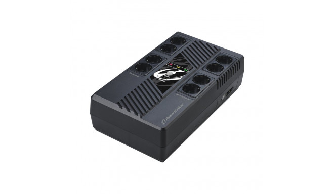 POWER WALKER UPS line-interactive 600VA MS 8x FR RJ45 sisend/väljund USB HID USB laadija