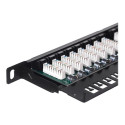 NETRACK 104-10 Netrack patch panel 19 24-ports cat. 5e UTP, 0,5U, with shelf