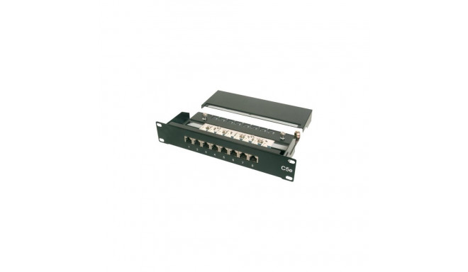 DIGITUS CAT 5e Class D patch panel shielded 8-port RJ45 8P8C LSA 1U 254mm (10in) rack mount color bl